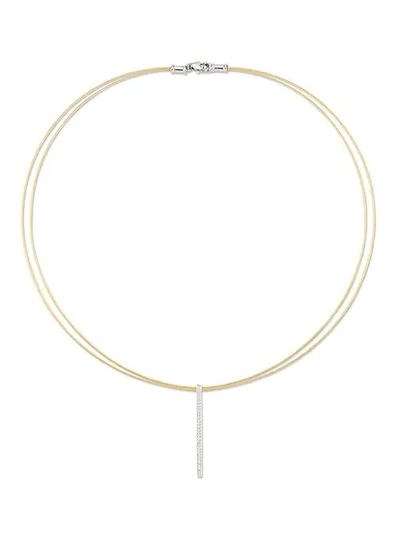 Alor 18k White Gold, Goldtone Stainless Steel & Diamond Pendant Necklace