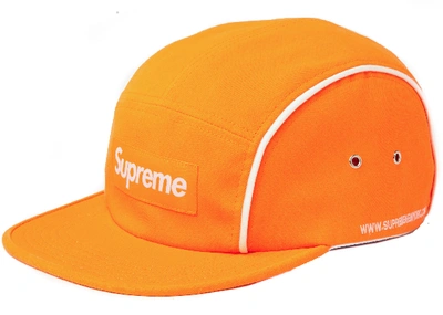 Pre-owned Supreme  Piping Camp Cap Neon Orange