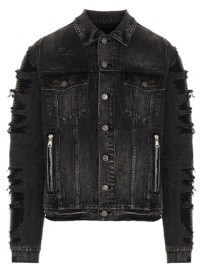 Balmain Biker Jacket In Grey