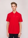 Comme Des Garçons Play Play Pique Polo With Heart Applique In Red