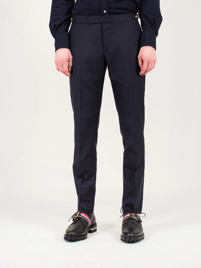 Thom Browne Low Rise Skinny Trousers In Blue