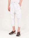 RICK OWENS DRKSHDW CARGO COLLAPSE CROPPED JEANS WHITE WAX,DU20S5365