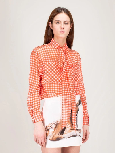 Burberry Silk Chiffon Pussy-bow Blouse In Red