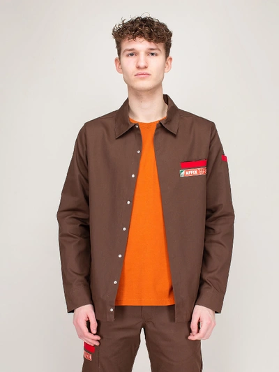 Affix Beach Logo-patch Shirt In Brown