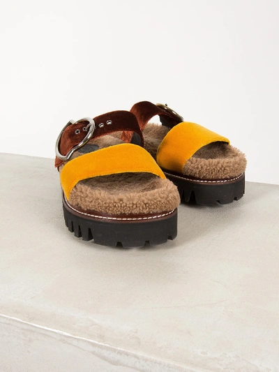 Moncler Aicha Sandal Yellow In Yellow & Orange