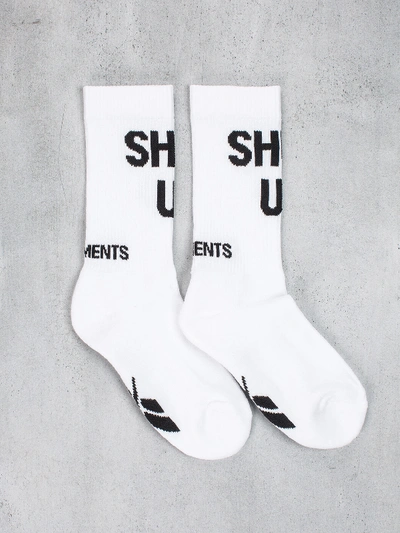 Vetements Shut Up Socks White