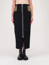 SACAI MELTON SKIRT NAVY X KHAKI,19-04715