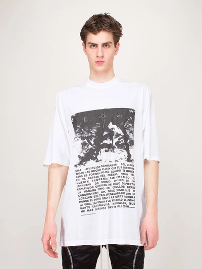 Tシャツ・カットソー DRKSHDW OVERSIZED WHITE T-SHIRT IN COTTON Drkshdw By Rick Owens Graphic Print Oversized Cotton T-Shirt