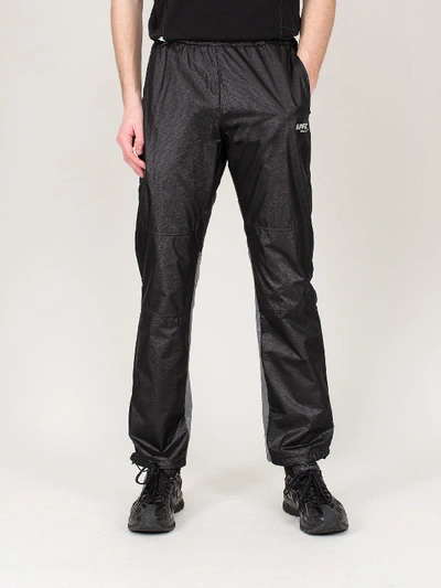 Affix Mesh-trimmed Logo-print Textured-nylon Track Pants In Black