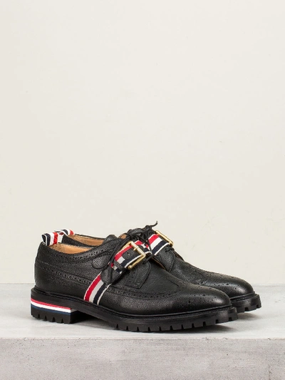 Thom Browne Longwing Broque Webbing Strap In Black