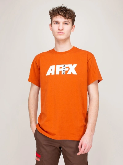 Affix Logo-print Cotton-jersey T-shirt In Orange