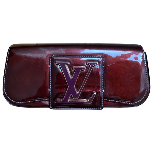 Pre-Owned Louis Vuitton Sobe Burgundy Patent Leather Clutch Bag | ModeSens