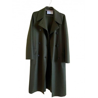 Pre-owned Harris Wharf London Khaki Wool Coat