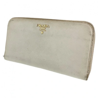 Pre-owned Prada White Leather Wallet