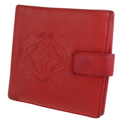 Pre-owned Loewe Orange Leather Wallet