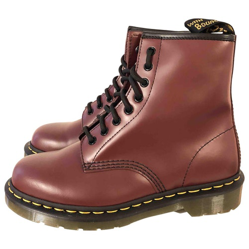 Pre-Owned Dr. Martens 1460 Pascal (8 Eye) Burgundy Leather Boots | ModeSens