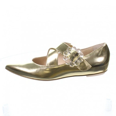 Pre-owned Simone Rocha Gold Leather Ballet Flats