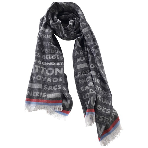 Pre-Owned Louis Vuitton Navy Cashmere Scarf & Pocket Squares | ModeSens