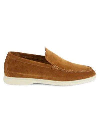 Loro Piana Men's Summer Walk Suede Loafers In Tan