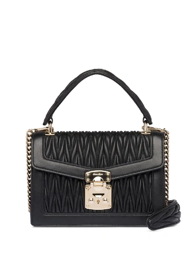 Miu Miu Miu Confidential Matelassé Bag In Black