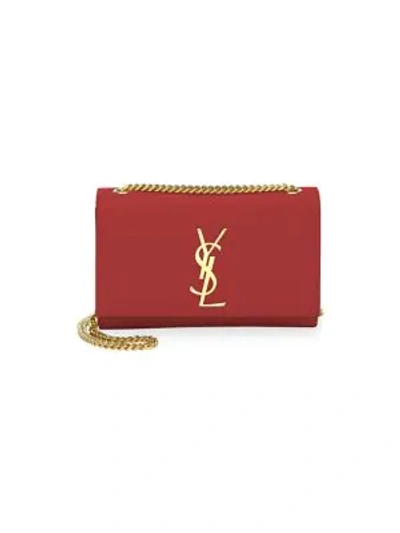 Saint Laurent Women's Small Kate Leather Shoulder Bag In Opyum Red