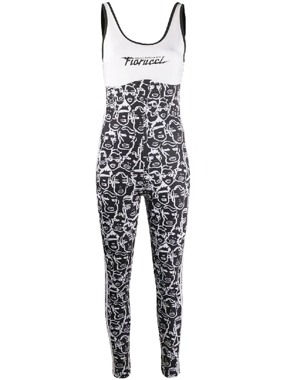 Fiorucci X Adidas Faces-print Jumpsuit In Black