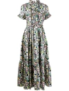 LA DOUBLEJ PRINTED MAXI SHIRT DRESS