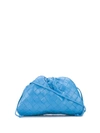 Bottega Veneta The Intrecciato Mini Pouch Crossbody Bag In Blue