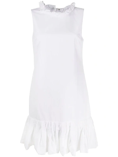 Dolce & Gabbana Ruffled Trim Dress In White
