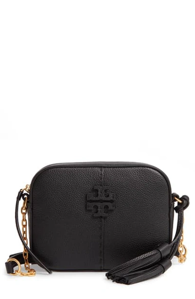 Tory Burch Mcgraw Leather Camera Bag In Black