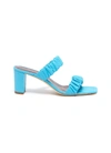 Staud Women's Frankie Ruched Leather Mules In Blue