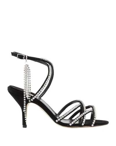 Magda Butrym Berlin Crystal-embellished Velvet Sandals In Black