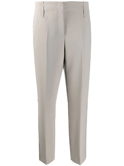 Luisa Cerano Pintuck Straight Trousers In Grey