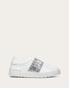 Valentino Rockstud Untitled Leather Sneakers In White/silver