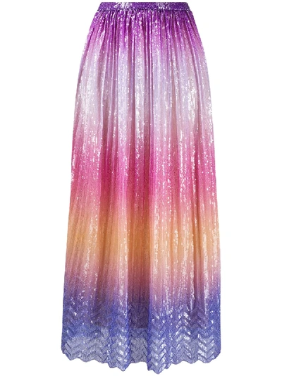 Marco De Vincenzo Gathered Sequin-embellished Skirt In Blue,pink,yellow