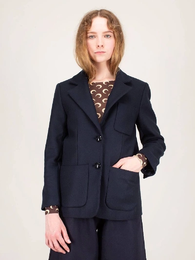 Ganni Blazer Sky Captain In Blue