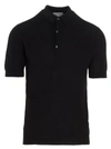 John Smedley Short Sleeve Polo Shirt In Black