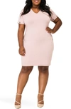 Poetic Justice Evelyn Grommet Detail Tulip Hem Dress In Mauve