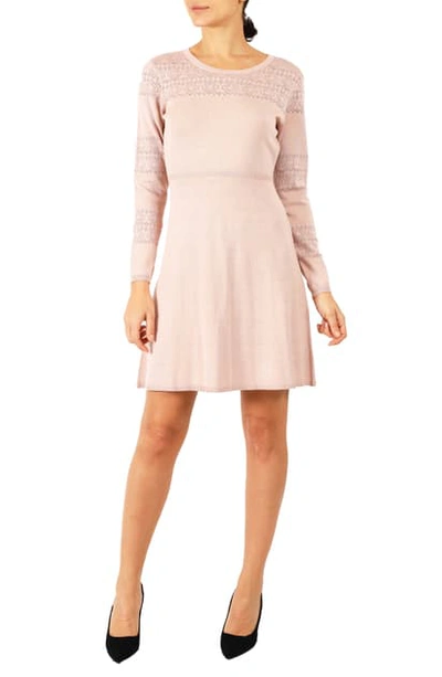 Julia Jordan Long Sleeve Sweater Dress In Blush