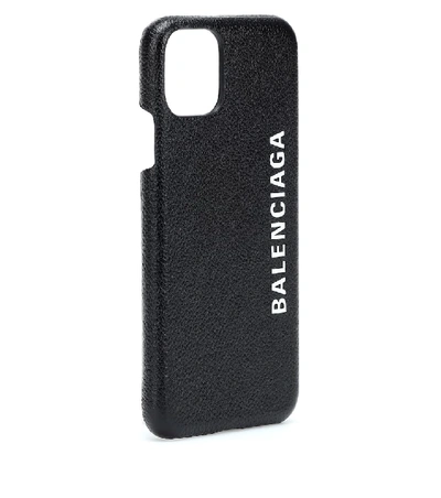 Balenciaga Cash Leather Iphone 11 Pro Max Case In Black