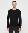 Allsaints Valter Crew Cashmere Blend Jumper In Black