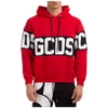 Gcds Band Logo Print Pullover Hoodie In Red