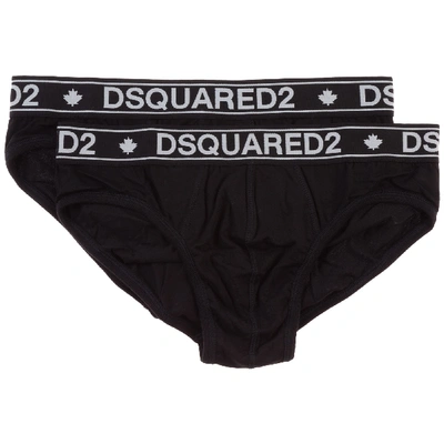 Dsquared2 Men's Underwear Briefs Twin Pack In Black
