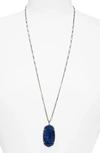 Kendra Scott Reid Long Faceted Pendant Necklace In Vin Slv Navy Abalone