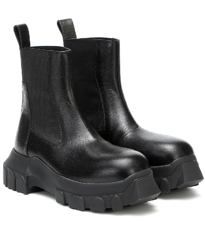Rick Owens Mega Bumper Beatle Leather Chelsea Boots In Black