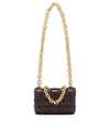 Bottega Veneta Cassette Chain-embellished Padded Intrecciato Leather Shoulder Bag In Black