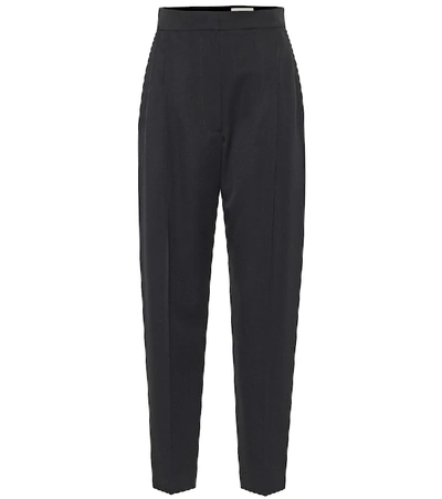 Alexander Mcqueen High-rise Wool Tapered Pants In Black