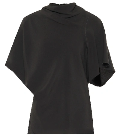 Rick Owens Asymmetric Draped Detail Top In Black