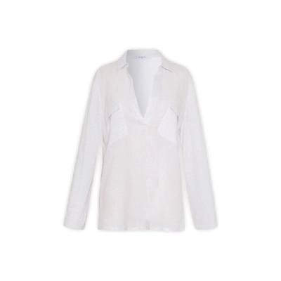 Gerard Darel Linen Shirt With Pockets In Blanc