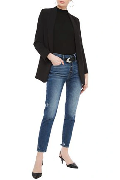 Frame Le Original Skinny Distressed High-rise Skinny Jeans In Mid Denim